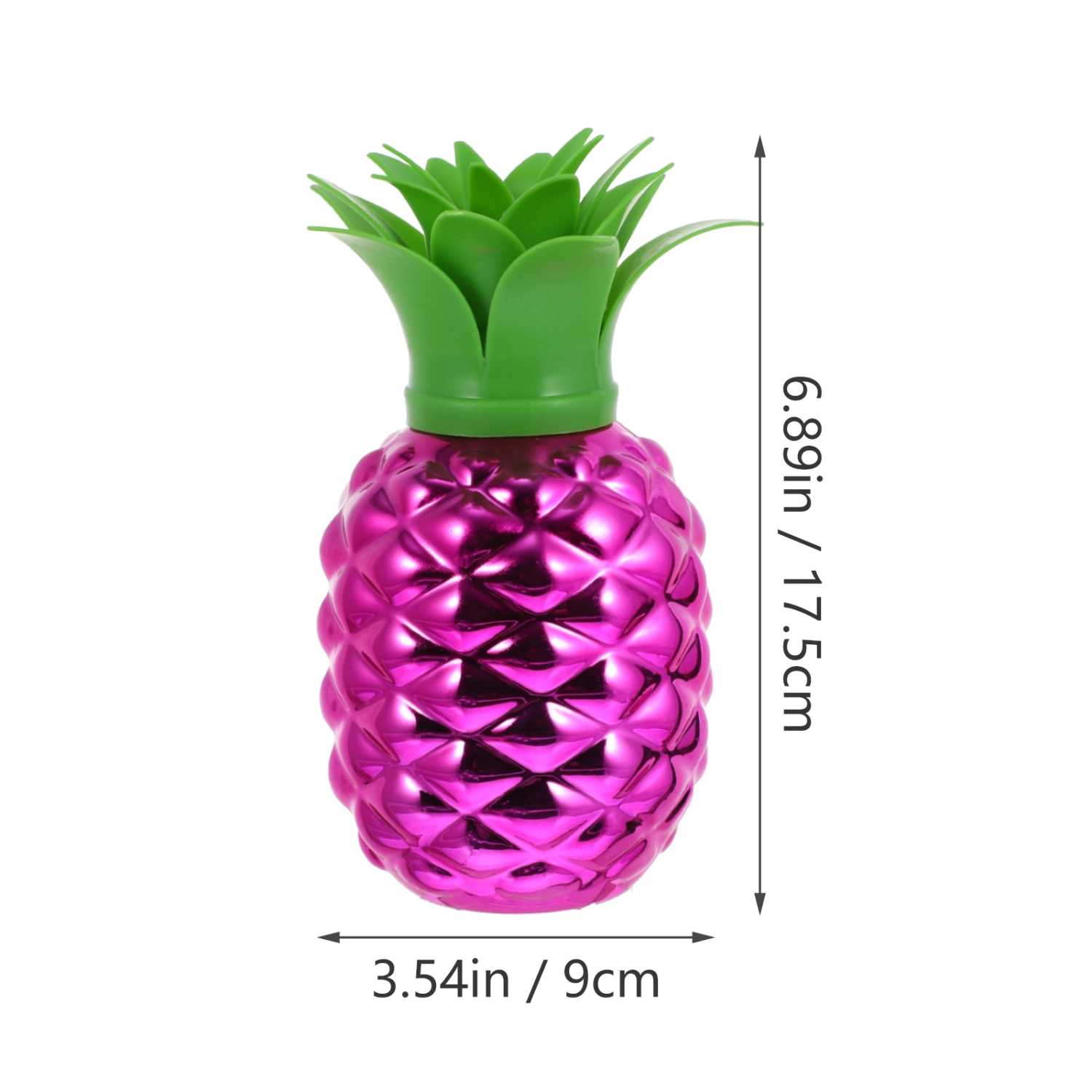2pcs Plastic Pineapple Cups with Straws Home Decor Hawaiian Party Favors