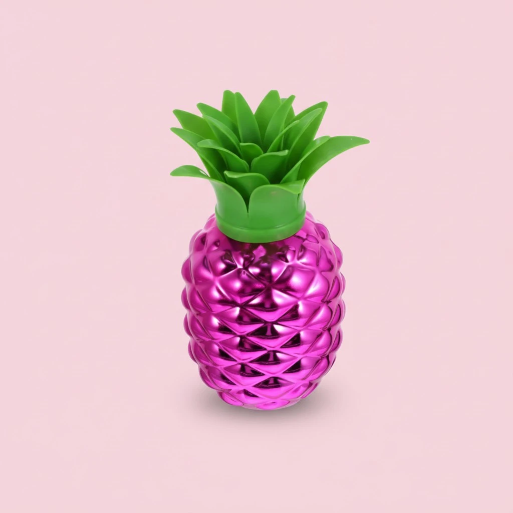 2pcs Plastic Pineapple Cups with Straws Home Decor Hawaiian Party Favors