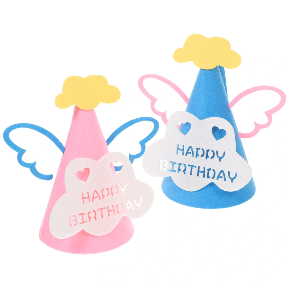 2pcs Kids Birthday Party Hats Children Birthday Party Headdress Felt Birthday Hats