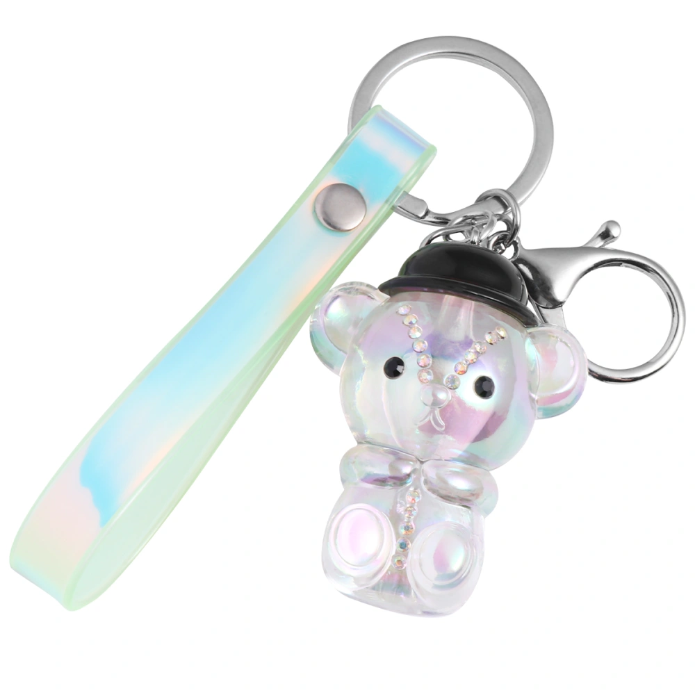 1Pc Acrylic Keychain Adorable Bear Keyring Bag Pendant Creative Car Pendant