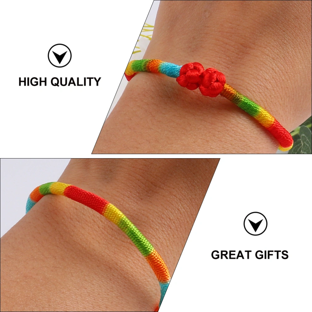 3pcs Couple Bracelets Handwoven Rope Hand Chain Creative Wrist Decor (Colorful)