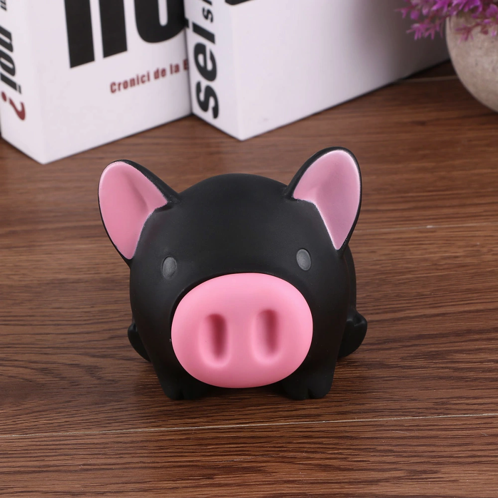 Pig Door Stopper Door Stop Baby Safety Products Cartoon Anti-pinch PVC Door Bottom Door Stopper (Black)