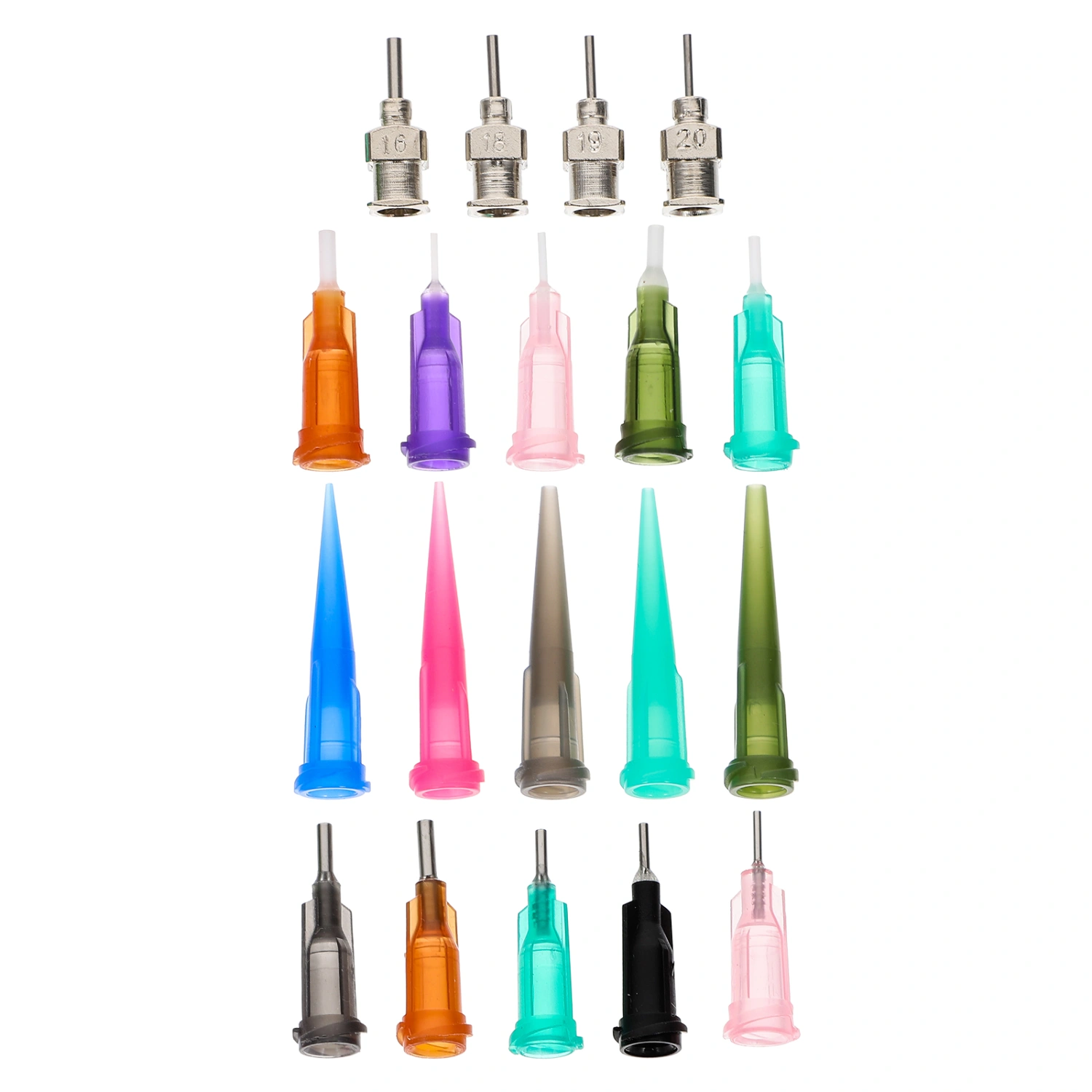 19Pcs Tattooing Needle Nozzle Kit Plastic Bottle Needle Tips Tattooing Tools