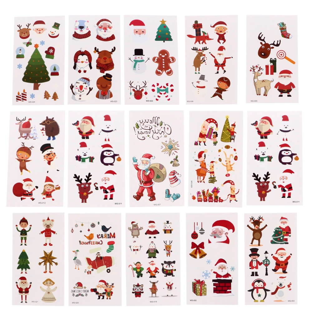 30pcs Christmas Cartoon Stickers Children Body Stickers Party Costume Props