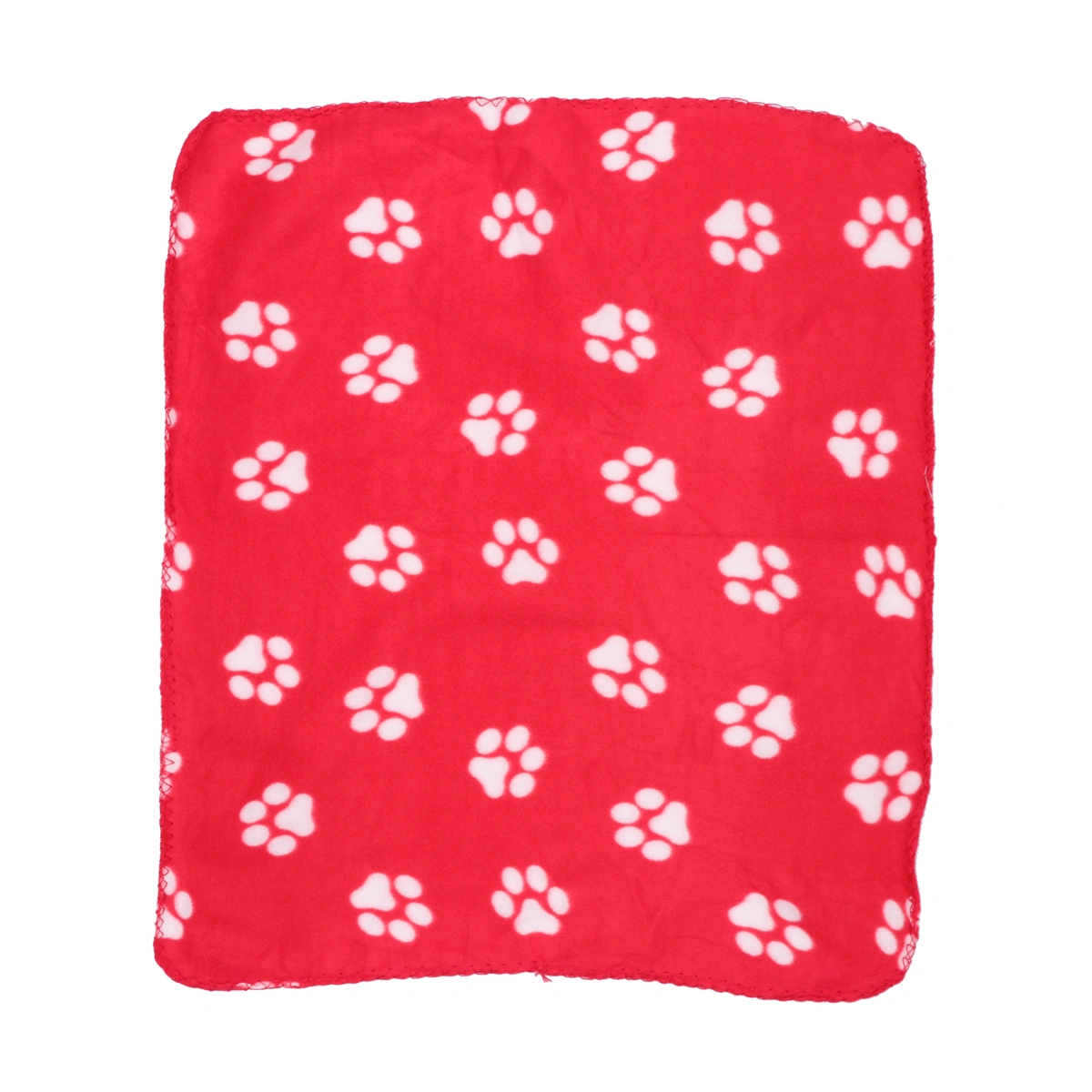 Pet Blanket for Dog Cat Animal Paw Double-sided Fleece Blankets All Year Round Puppy Kitten Bed Sleep Mat 60x70cm (Red Background with White Paws)