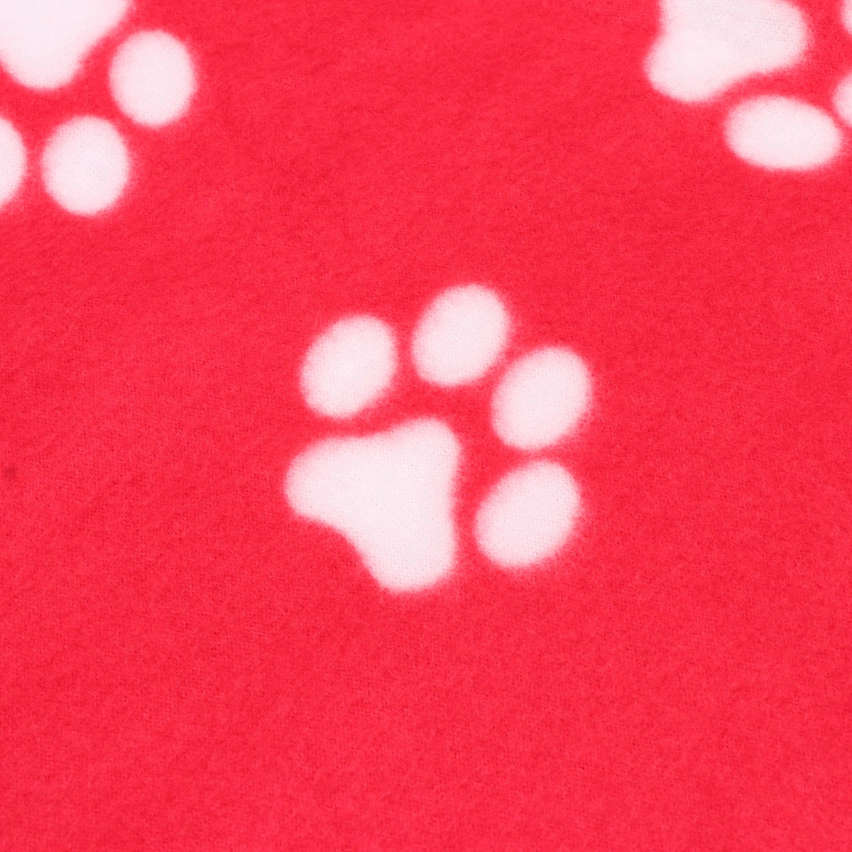 Pet Blanket for Dog Cat Animal Paw Double-sided Fleece Blankets All Year Round Puppy Kitten Bed Sleep Mat 60x70cm (Red Background with White Paws)