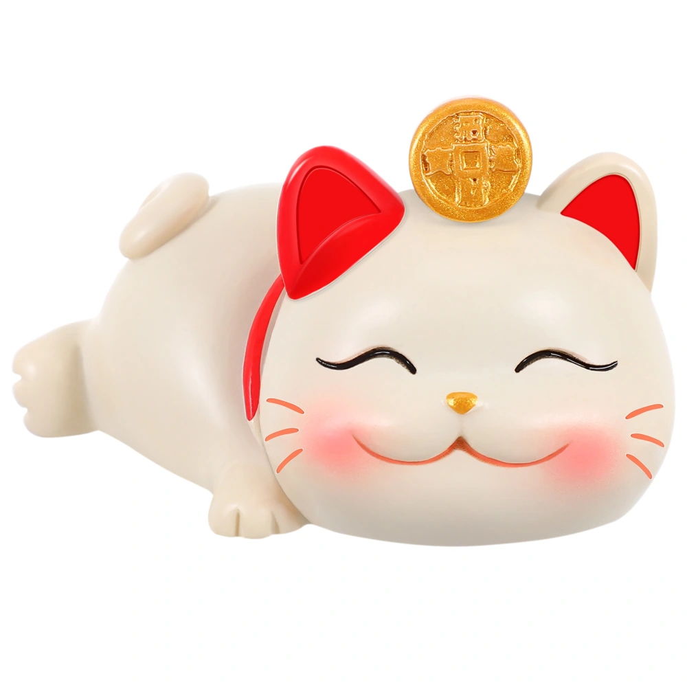 Resin Fortune Cat Figurine Cake Ornaments Toppers Desktop Fortune Cat Statue Gift