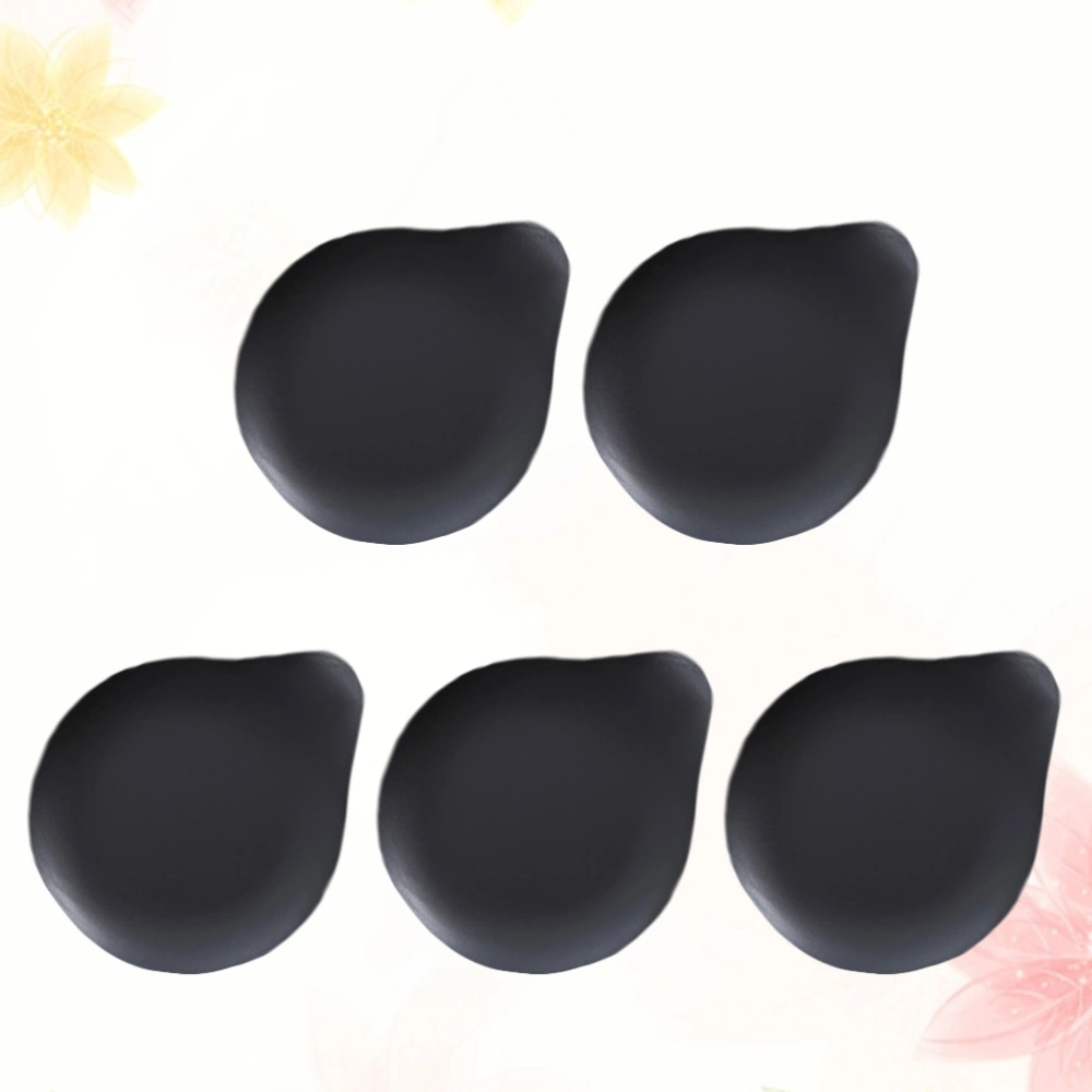 25PCS Water Drop Shape Plastic Cake Plates Disposable Dessert Dishes Party Supplies for Weddings Picnic Birthday (Black)