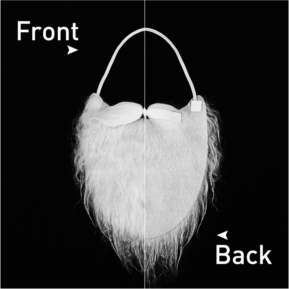 TOYMYTOY Santa Claus Beard White Fake Beard Costume Accessories for Teens Adults Xmas Party Performance Prop (White)