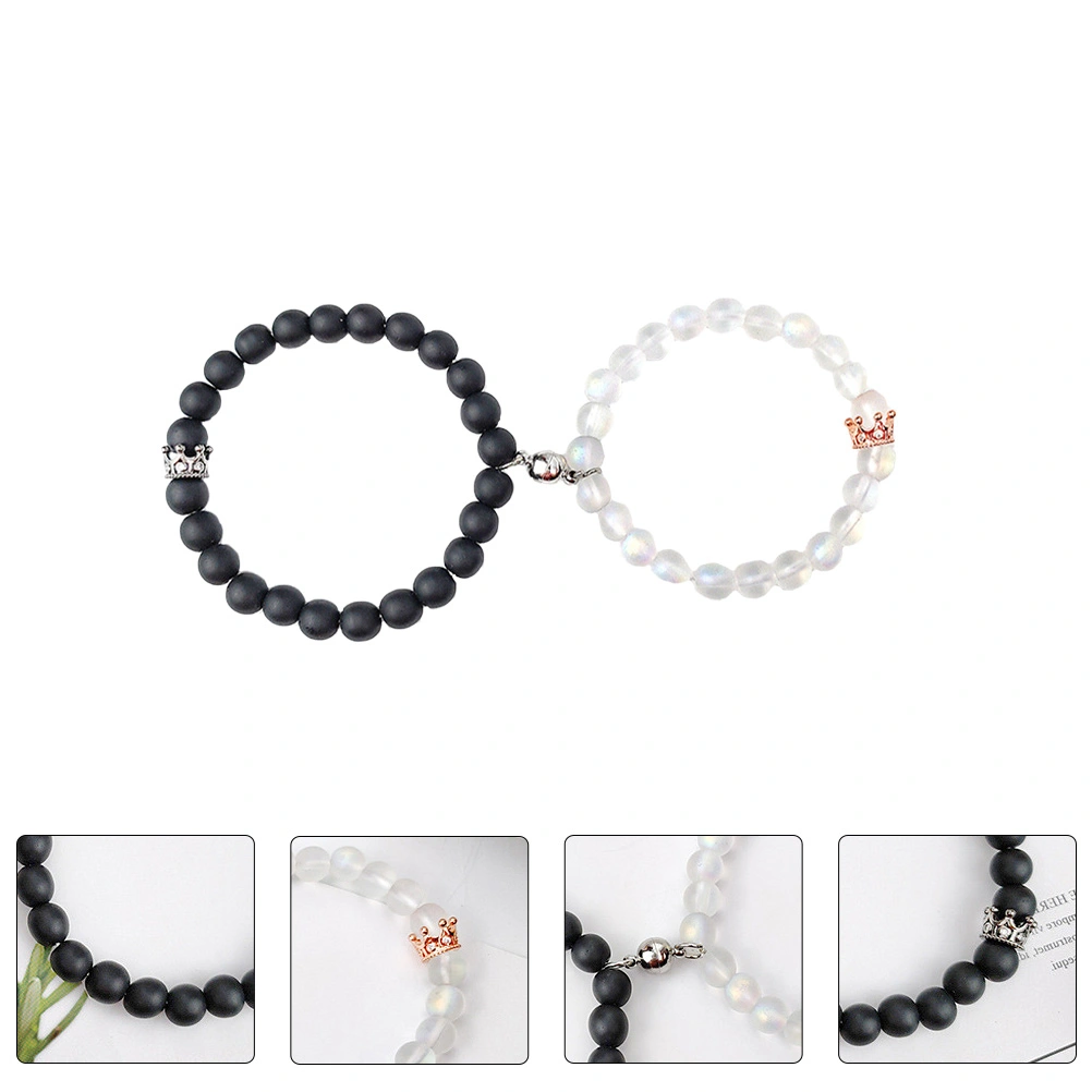 1Pair Couple Anniversary Bracelet Couple Hand Chain Memorial Wrist Ornament