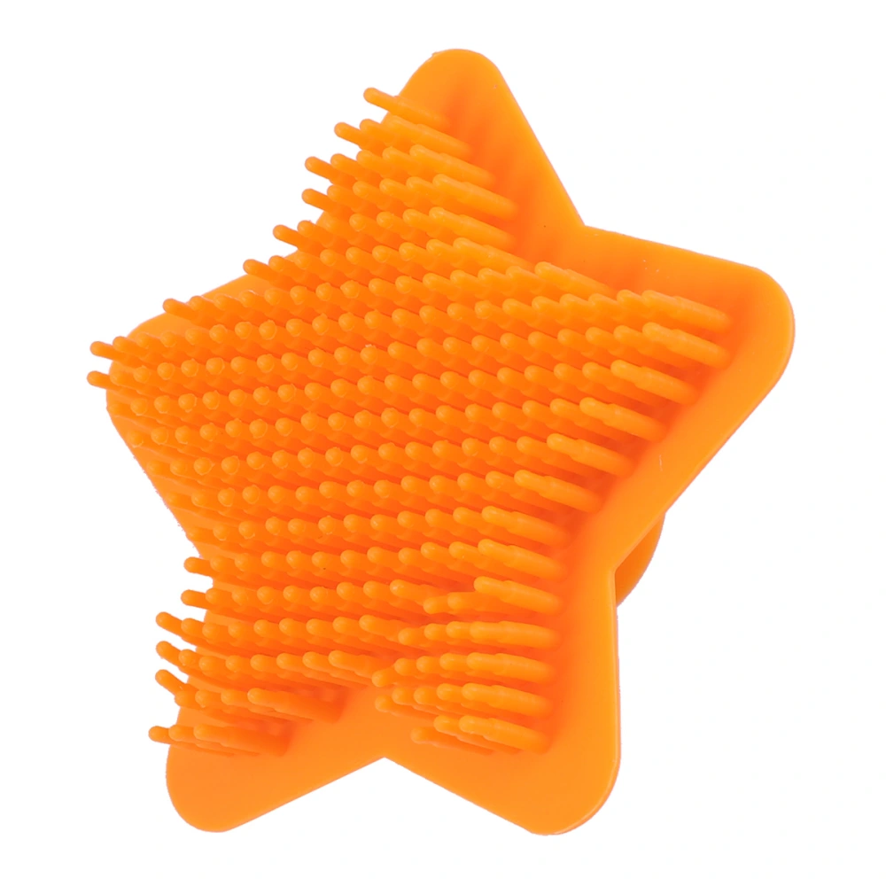 Baby Silicone Body Hair Shampoo Brush Scalp Shower Scrubber Massage Brush Bath Brushes Body Massager Washing Comb Body Shower Bath Brush (Orange)