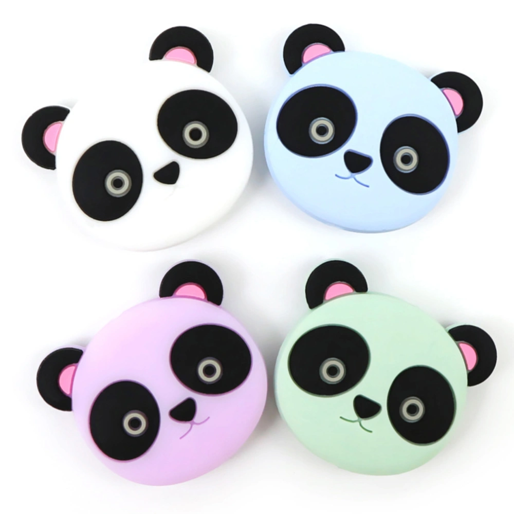 5PCS Silicone Panda Toys DIY Molars Toy Chewable Doll Baby Teething Pacifier for Infants Toddlers Green