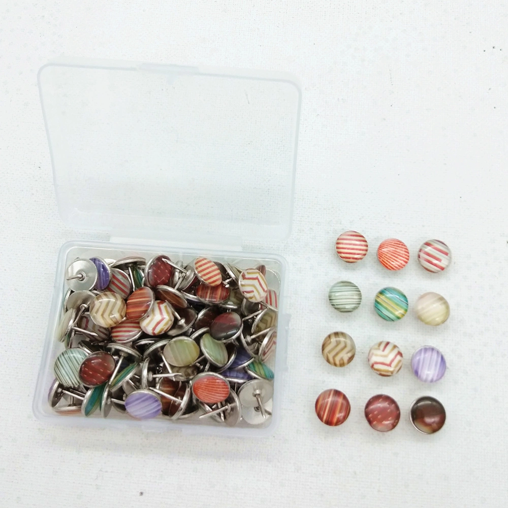 60pcs 10mm Round Push Decorative Epoxy Thumbtack for Wall Maps Photos Bulletin Board Cork Boards without Box