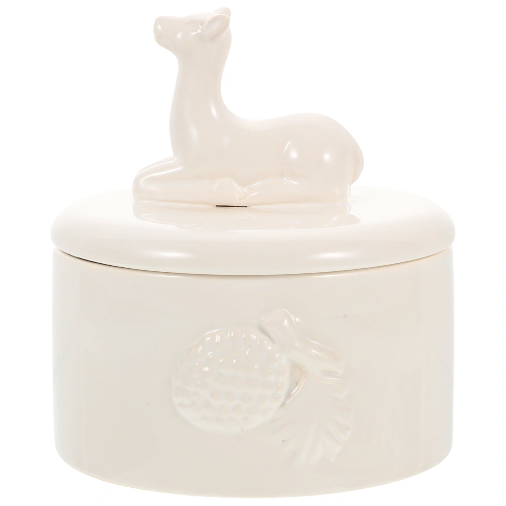 Ceramic Jewelry Box with Lid Small Jewelry Display Holder Trinket Storage Tank