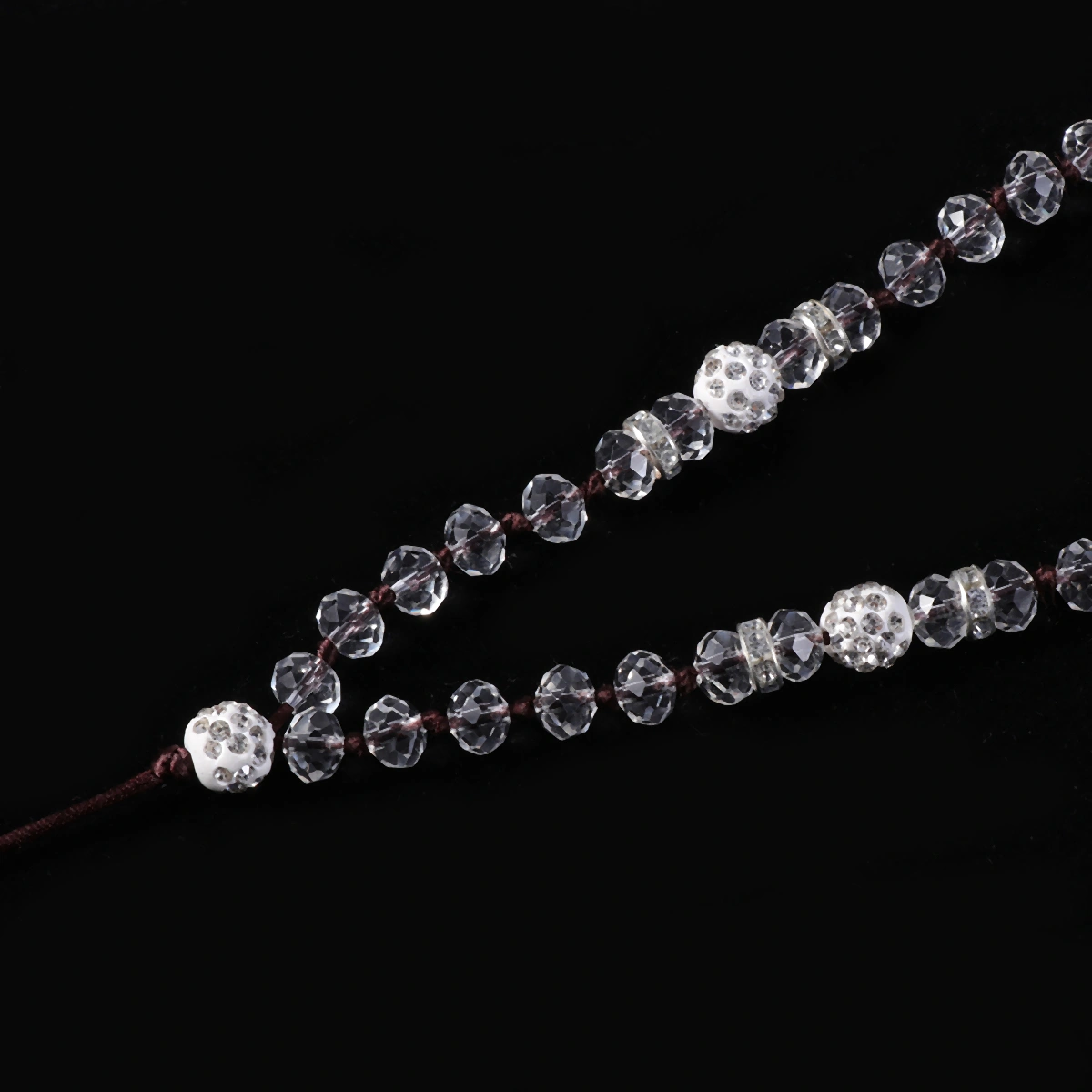 Anti-theft Crystal Chain Anti-lost Mobile Phone Strap Lanyard Phone Neck Hanging Rope Strap Keychain Cord (White)