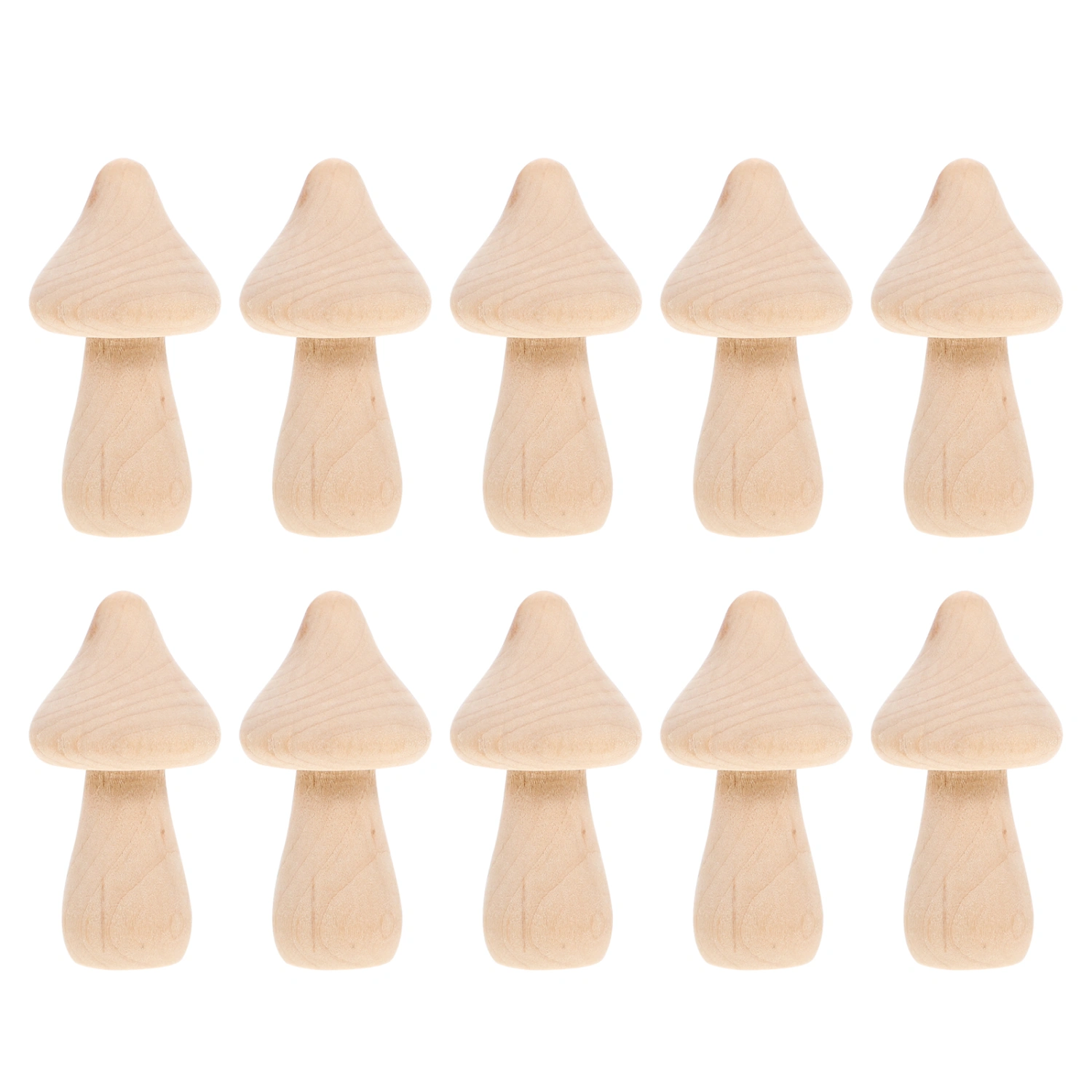 10pcs DIY Simulated Mushroom Ornaments Wooden Mushroom Decors Graffiti Mushrooms