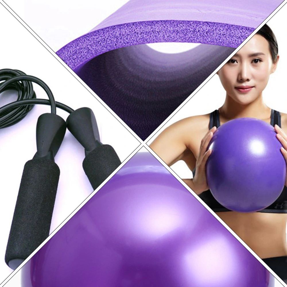 4 Pcs Yoga Sets Yoga Mat Pedal Resistance Band Exercise Ball Yoga Equipment