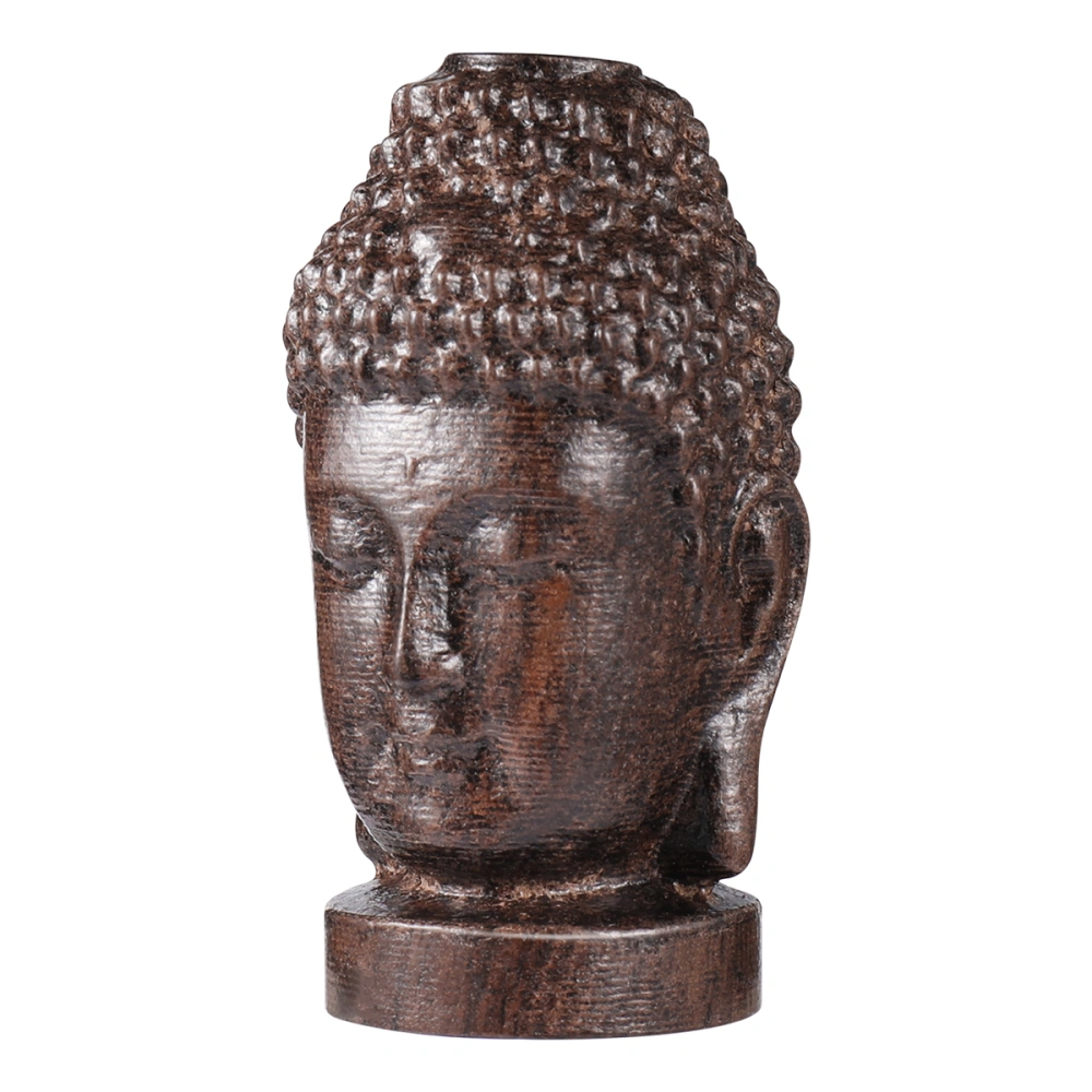 rosenice Wooden Religious Sakyamuni Buddha Head Figurine Statue Serenity Collection