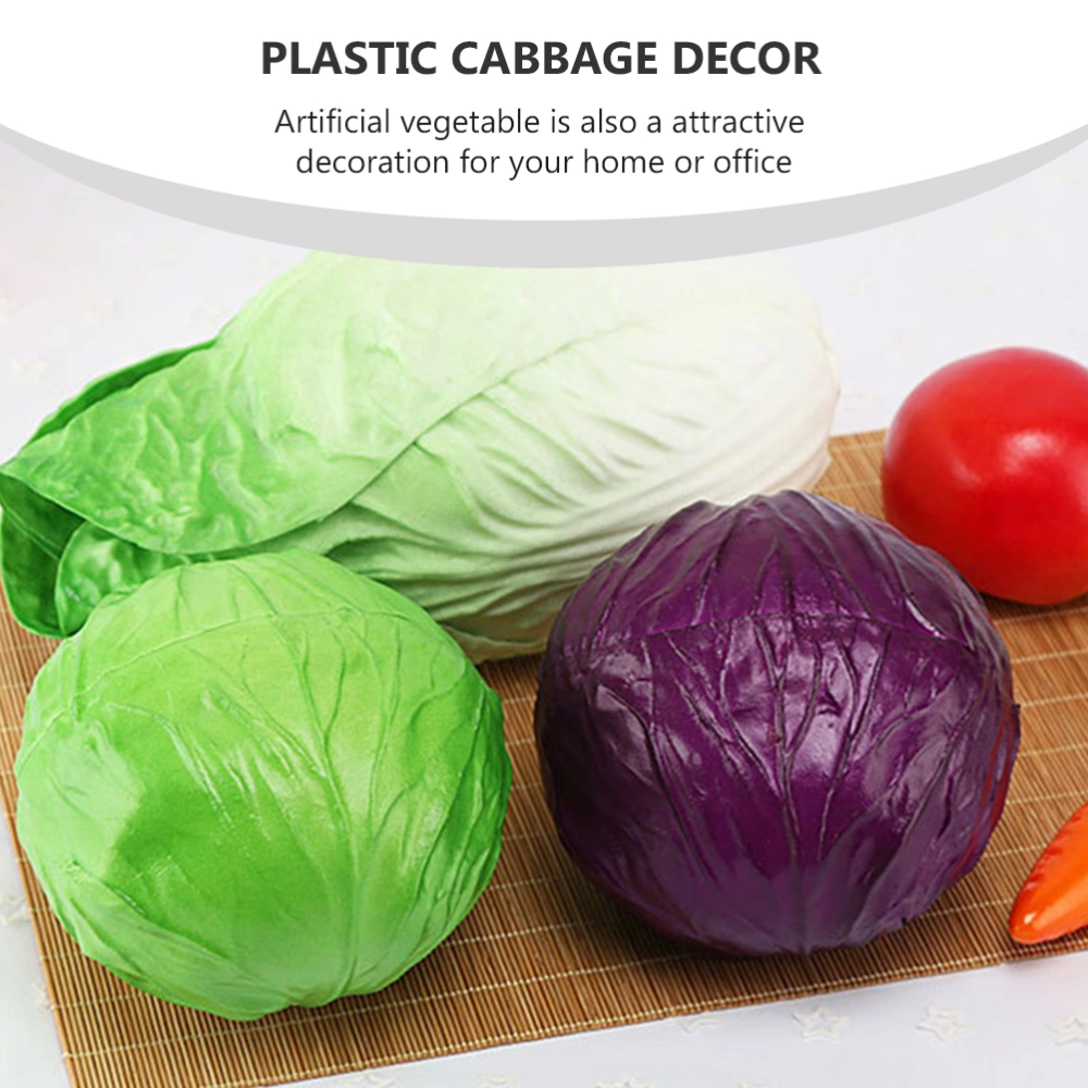 1pc Artificial Cabbage Ornament Realistic Vegetable Decoration Vivid Home Decor