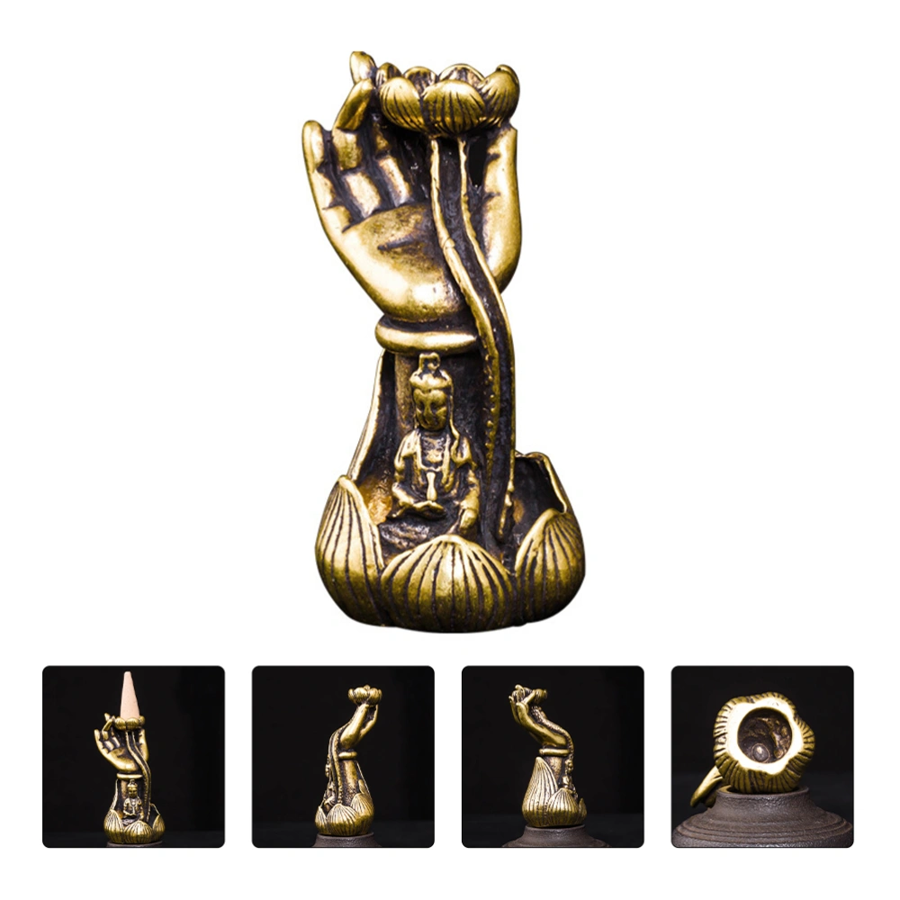 1pc Fragrance Stand Incense Burner Lotus Buddha Censer Incense Holder Home Decor