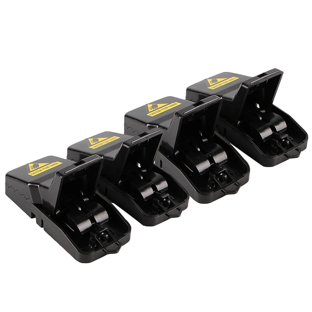 4Pcs Mouse Trap Snap Quick Kill Mice Rodent Mouse Killer Catcher Effective Sensitive Reusable Durable and Sanitary Traps (Black)