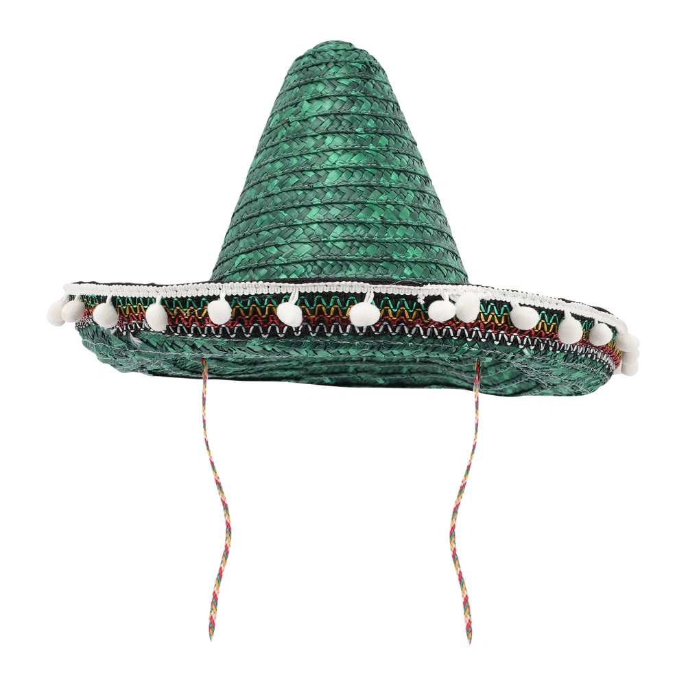 Mexican Party Hat Pom Pom Straw Hat Sombrero Hat Carnival Party Festival Supplies