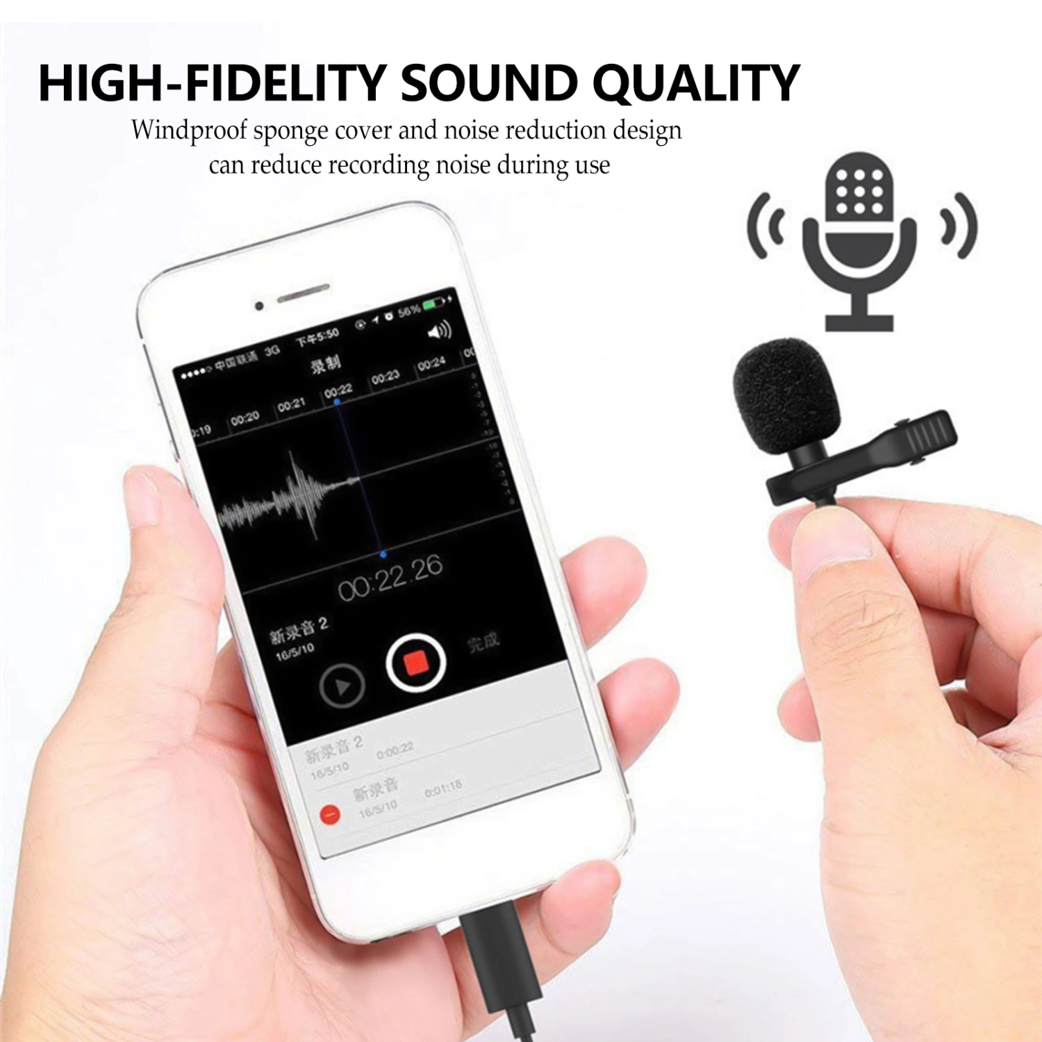 USB-C Lavalier Microphone Lapel Microphone Phone Microphone Recording Mic