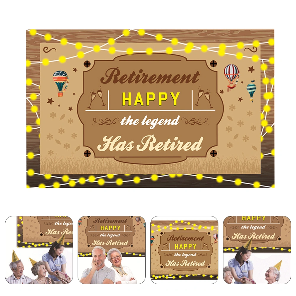 Outdoor Decor Retirement Background Banner Party Bunting Hanging Flag (Brown)