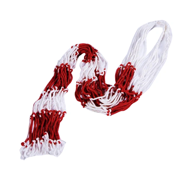 Portable Nylon Braided Mesh Net Bag for Volleyball Basketball Football (Red+White)