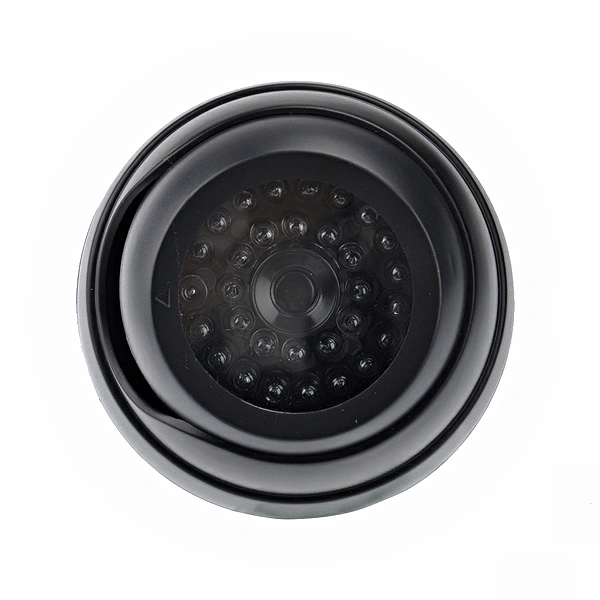 Indoor /Outdoor Dome Dummy Security Camera Model with LED Lights (Black)