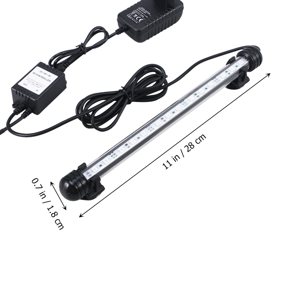 LED Aquarium Light Fish Tank Light Color Changing Submersible Underwater Crystal Glass LEDs Lights With 28cm (EU Plug)