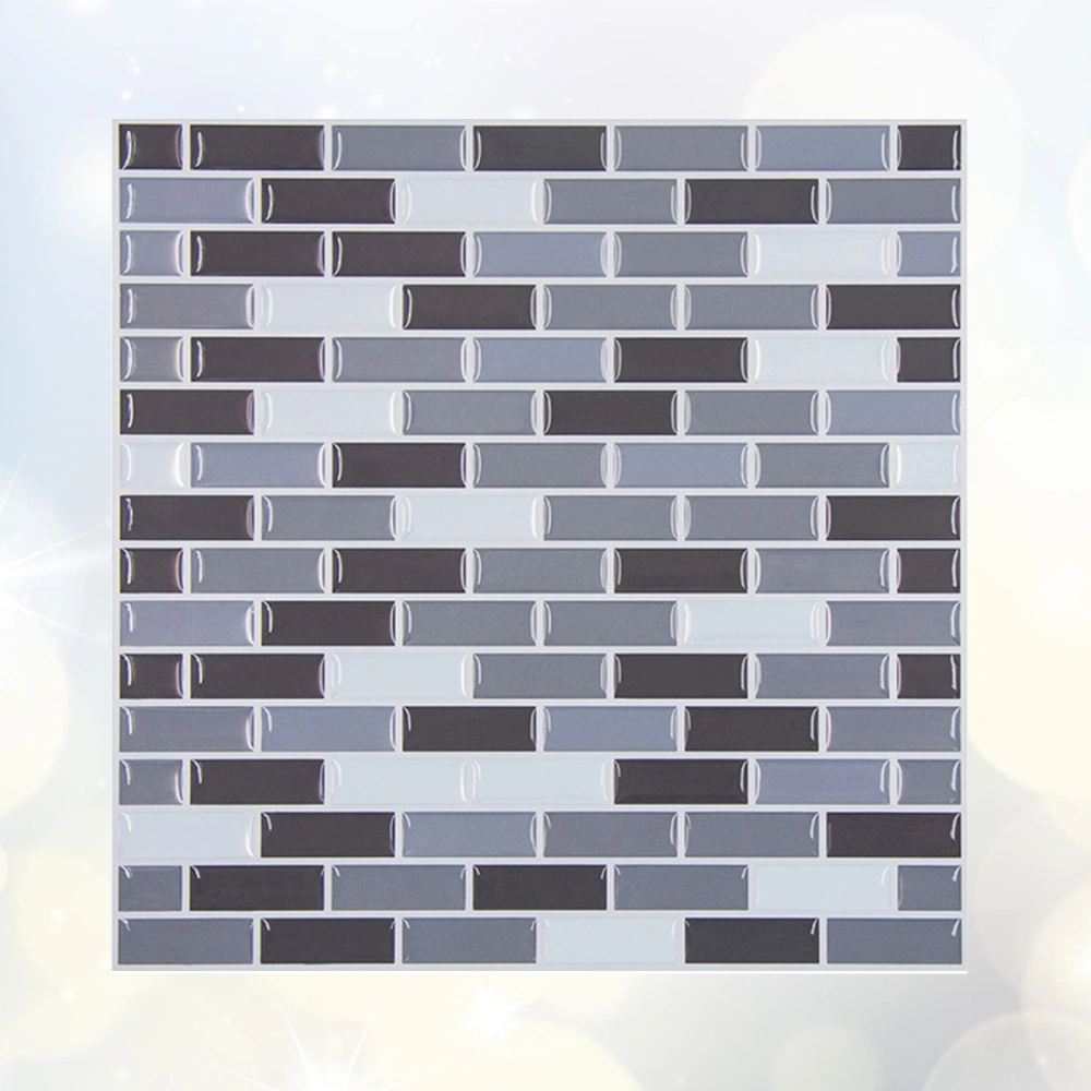 1pc Self Adhesive Mosaic Wallpaper Wall Sticker Decal DIY Decoration for Bathroom Kitchen (Black, White, Grey)