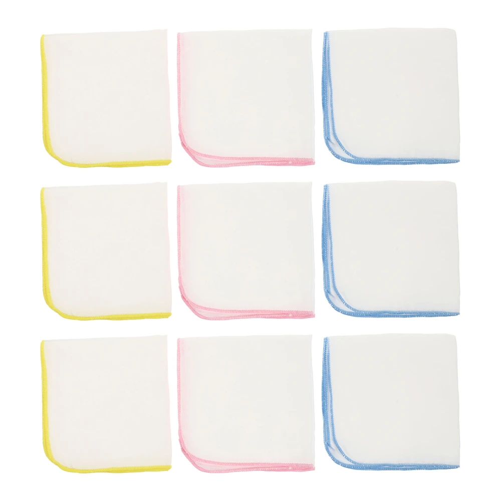 9Pcs Baby Infant Burp Cloths Bibs Newborn Cotton Bibs Towels Burping Cloths (Assorted Color)