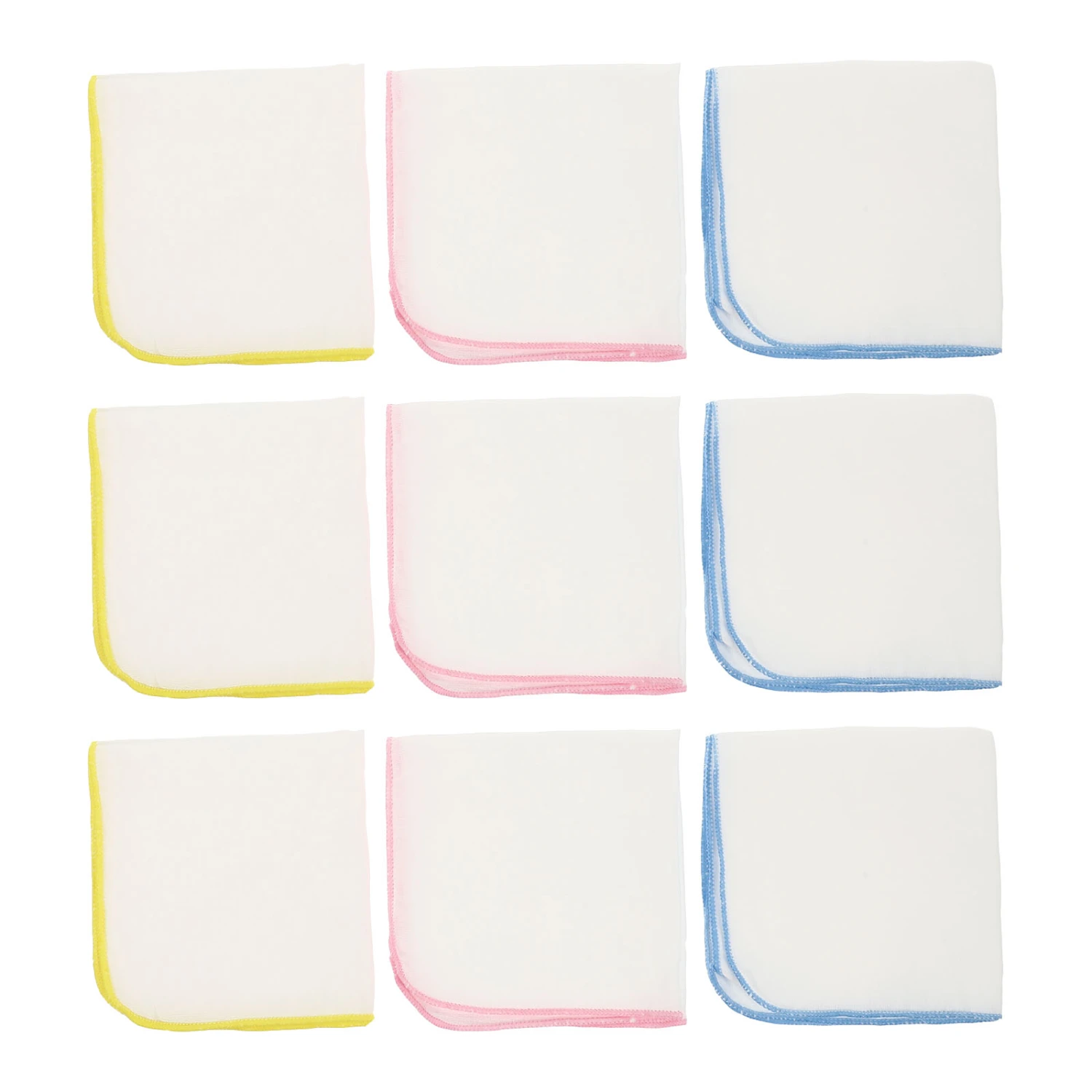 9Pcs Baby Infant Burp Cloths Bibs Newborn Cotton Bibs Towels Burping Cloths (Assorted Color)