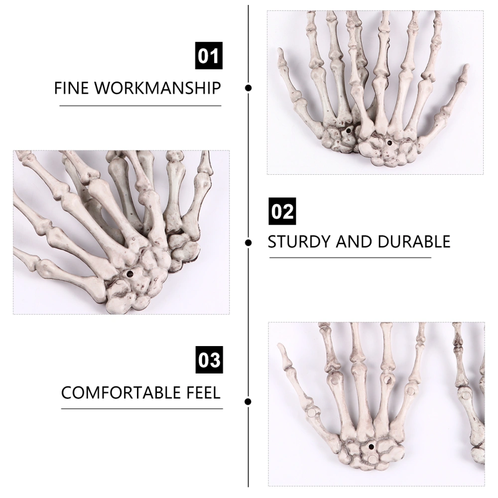 1 Pair Skeleton Hand Bone Hand Model Fake Hands Bone Scary Halloween Supplies