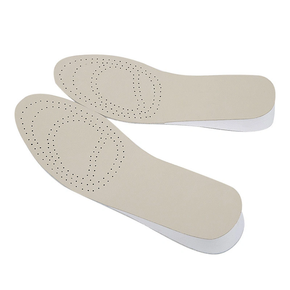 1 Pair of 4cm Unisex Shoe Lifts Height Increase Shoe Pads Practical Leather Shoe Cushions Size 35/36