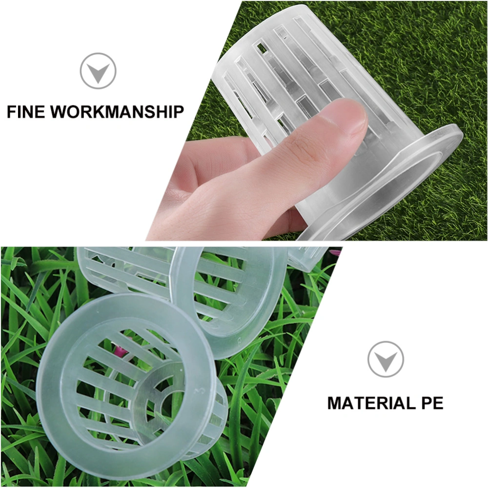 60pcs Garden Mesh Net Pots Hydroponic Baskets Nursery Root Fixing Holder