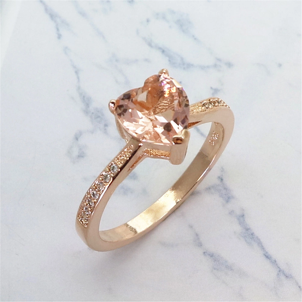 Heart Jewelry Rings Fashion Crystal Engagement Ring Wedding Ring for Women - Size 6 (Rose Gold)