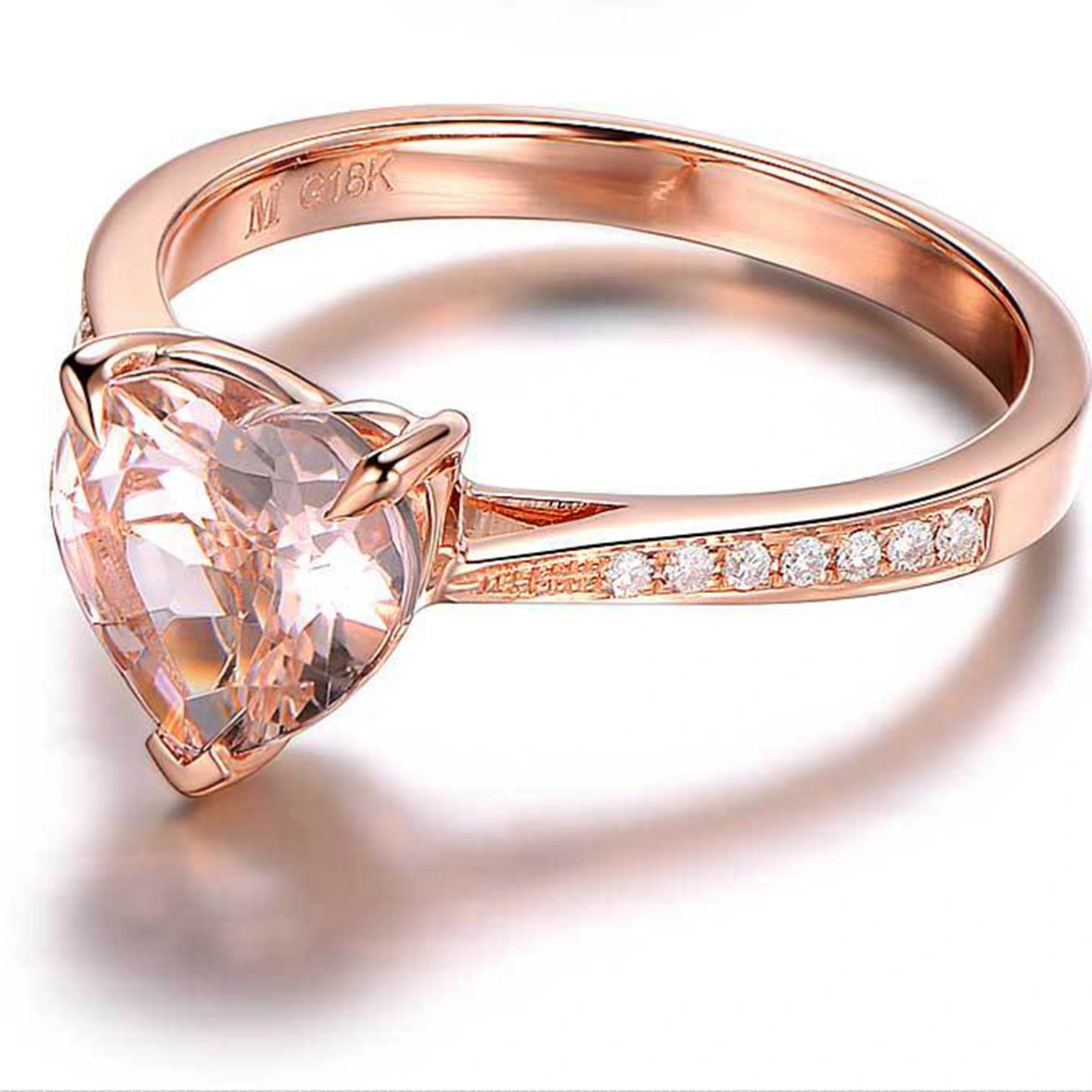 Heart Jewelry Rings Fashion Crystal Engagement Ring Wedding Ring for Women - Size 6 (Rose Gold)