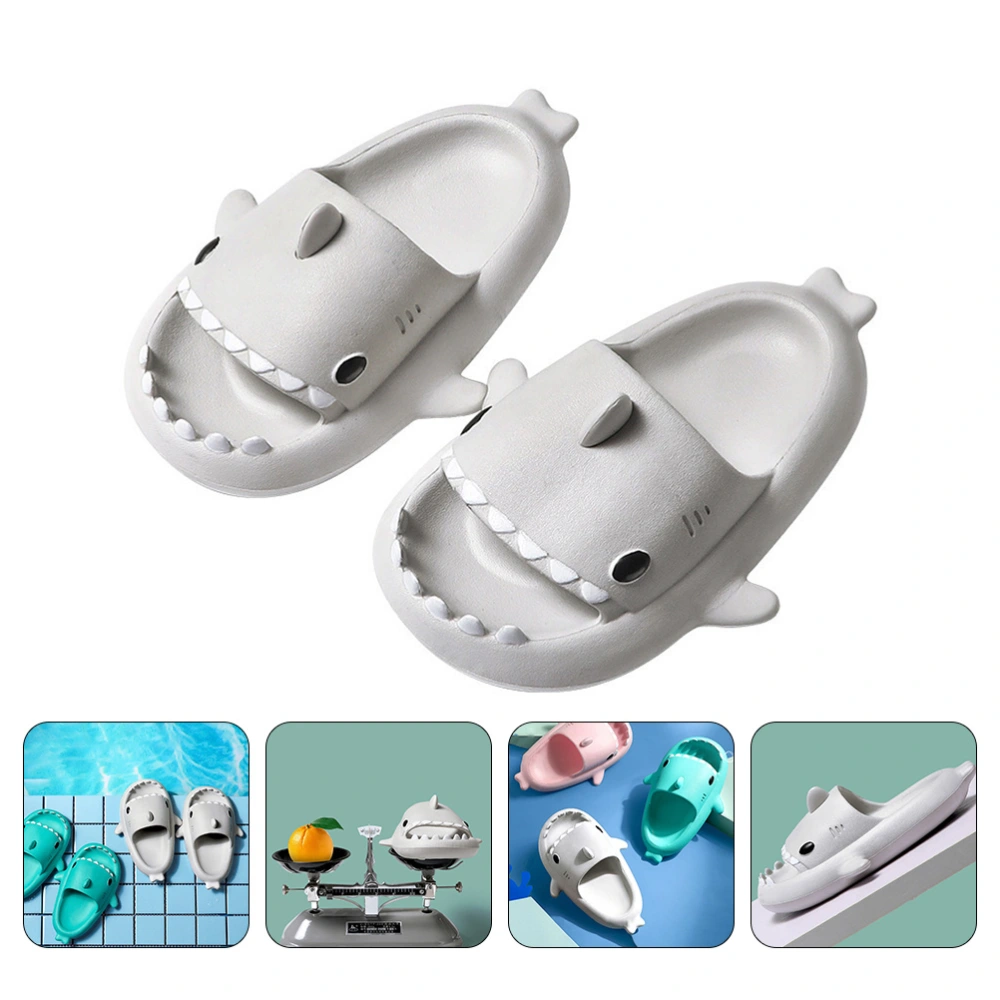 1 Pair Kids Slippers Cartoon Shark Slippers Sole Slippers Children Slippers