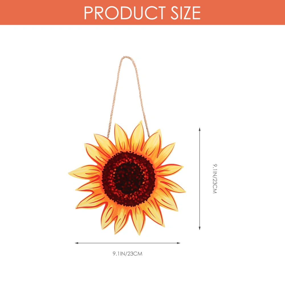 Sunflower Hanging Wall Art Decor Wooden Sunflower Welcome Sign for Front Door