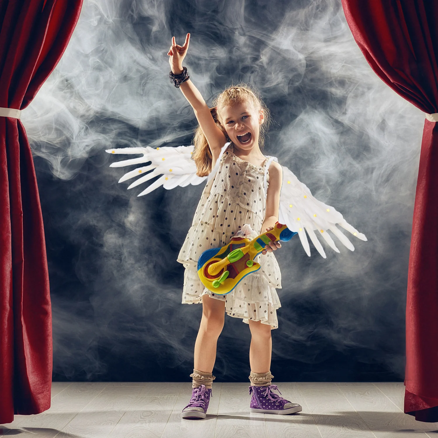 1 Pc Halloween Costume Performance Wedding Kids Angel Wings Party Prop(Small)