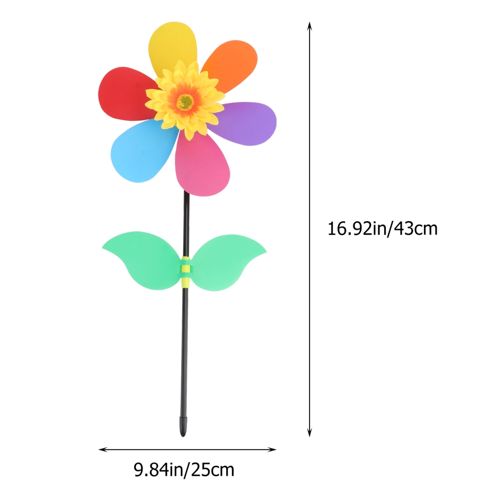 5Pcs Colorful Windmill Adornments Decorative Pinwheel Toys Outdoor Playthings