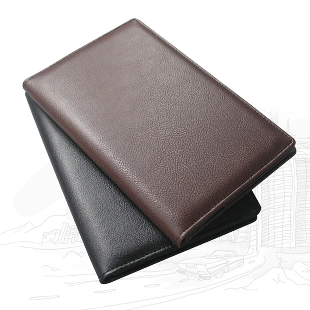 PU Leather Menu Folder Guest Check Presenter with Pen Clip for Hotel Bar Salon KTV Restaurant (A066 Coffee)