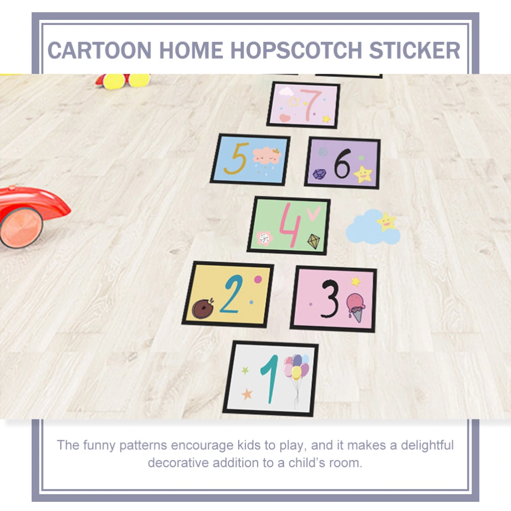 Playroom Floor Decal Children Playing Hopscotch Paster Hopscotch Sticker