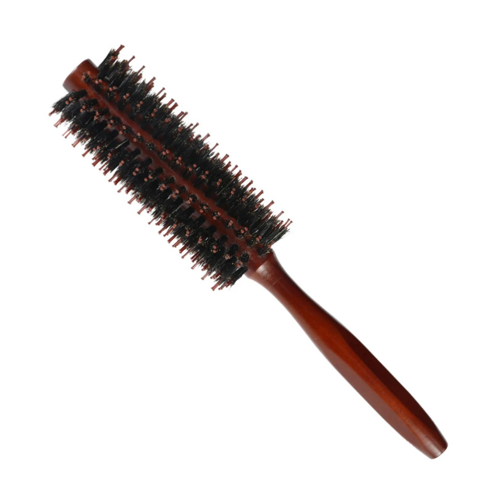 Bristles Hair Brush Comb Round Comb Twill with Wood Handle for Hair Drying Styling Curling (Twill 14)  Color random