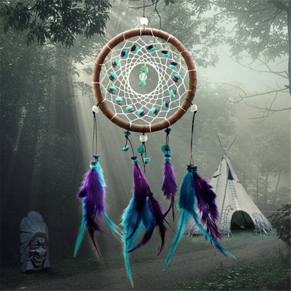 Dream Catcher Car Wall Hanging Ornament Turquoise Cortex Fumigation Feathers Creative Valentine's Day / Birthday Gift