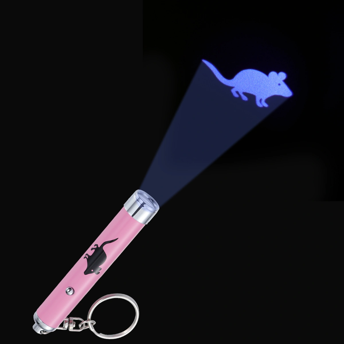 Interactive Exercise Led Training Funny Cat Play Toy Pointer Pen Interaction Toy Tool for Pet Dog (Pink)