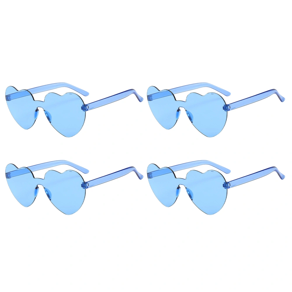 4pcs Heart Glasses Frameless Glasses Party Favor Fourth Of July Accessories