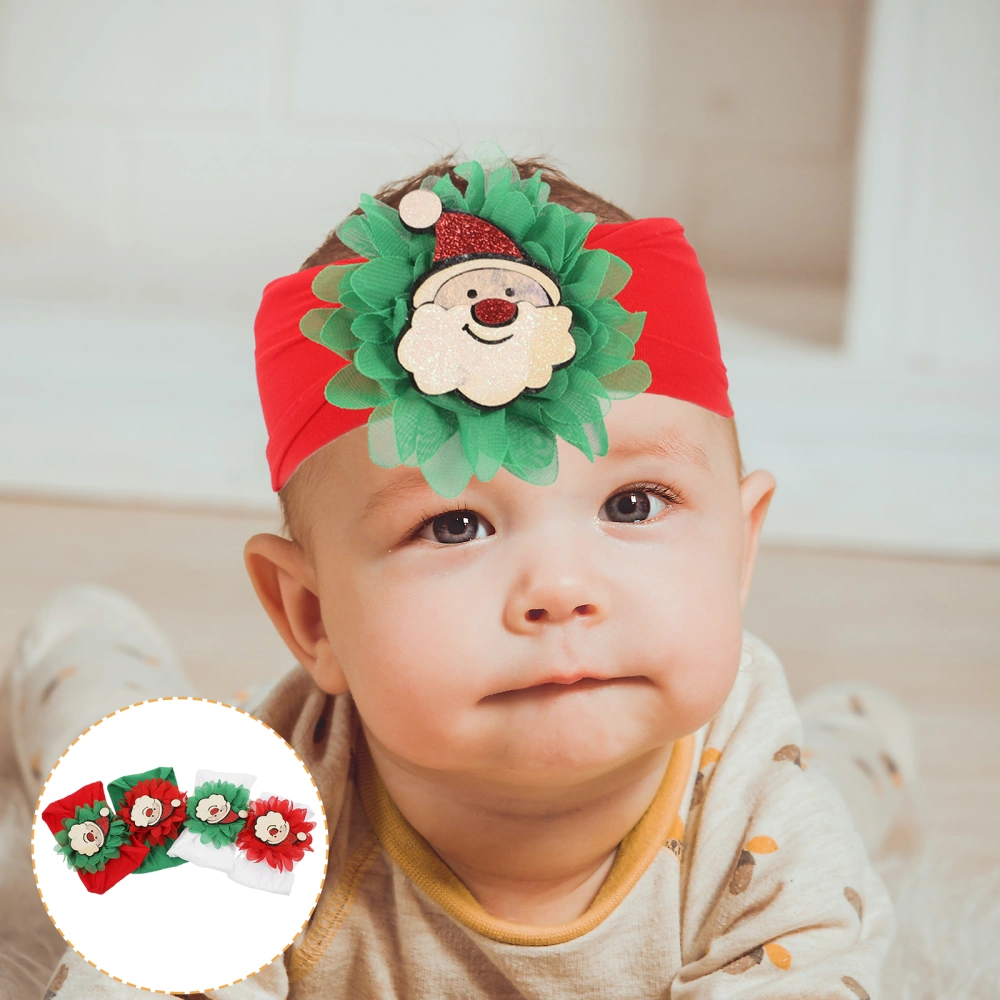 4PCS Lovely Christmas Baby Headbands Santa Hair Accessories for Baby Toddlers